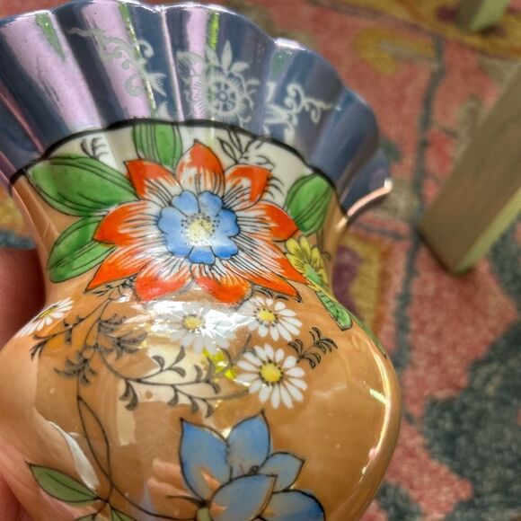 Vintage Lusterware Vase Made in Japan 7" - Picture 7 of 16